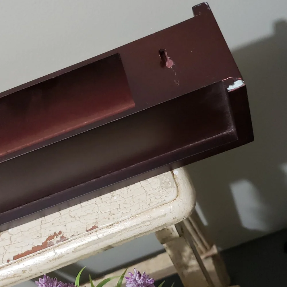 Small dark cherry color wall shelf